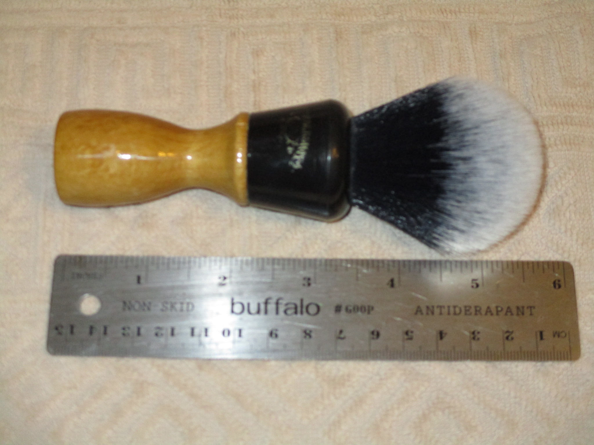 Barbershop brush with APShaveCo Tuxedo knot